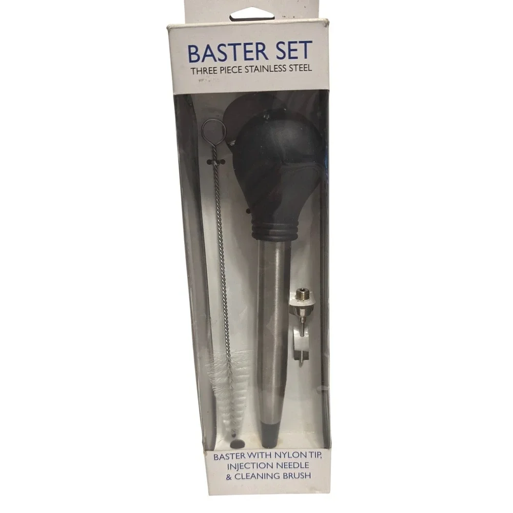 Amco Houseworks Stainless‎ Steel Baster Set with Injection Needle 10961 New